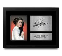 HWC Trading FR A4 Carrie Fisher Star Wars Cadeaux Imprimé Signé Autographe Photo pour les fans de cinéma - A4 Encadré