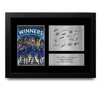 HWC Trading FR A4 Chelsea 2021 European Cup Winners Affichage de photos autographes signés de souvenirs imprimés pour les fans de football et les supporters - A4 Encadré