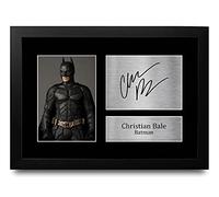 HWC Trading FR A4 Christian Bale The Dark Knight Batman Cadeaux Imprimé Signé Autographe Photo pour les fans de cinéma - A4 Encadré