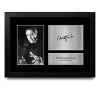 HWC Trading FR A4 Christopher Lee Dracula Cadeaux Imprimé Signé Autographe Photo pour les fans de cinéma - A4 Encadré