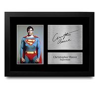HWC Trading FR A4 Christopher Reeve Superman Cadeaux Imprimé Signé Autographe Photo pour les fans de cinéma - A4 Encadré