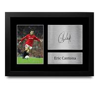 HWC Trading FR A4 Eric Cantona Cadeaux imprimés photo autographe signée pour les fans de football et les supporters - A4 Encadré