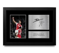 HWC Trading FR A4 Gabriel Magalhaes & William Saliba Arsenal Cadeaux imprimés photo autographe signée pour les fans de football et les supporters - A4 Encadré