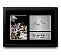 HWC Trading FR A4 George Lucas Star Wars Cadeaux Imprimé Signé Autographe Photo pour les fans de cinéma - A4 Encadré