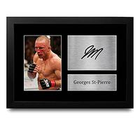 HWC Trading FR A4 Georges St-Pierre Cadeaux Photo autographe signée imprimée pour les fans de MMA UFC - A4 Encadré