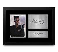 HWC Trading FR A4 Grace Jones James Bond A View to a Kill Cadeaux Imprimé Signé Autographe Photo pour les fans de cinéma - A4 Encadré