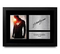 HWC Trading FR A4 Grant Gustin The Flash Cadeaux Imprimé Signé Autographe Photo pour les fans d’émissions de télévision - A4 Encadré