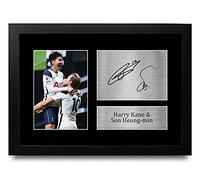 HWC Trading FR A4 Harry Kane & Son Heung-min Tottenham Hotspurs Spurs Cadeaux imprimés photo autographe signée pour les fans de football et les supporters - A4 Encadré