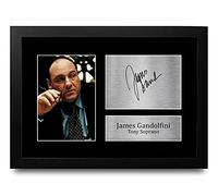 HWC Trading FR A4 James Gandolfini Sopranos Cadeaux Imprimé Signé Autographe Photo pour les fans d’émissions de télévision - A4 Encadré