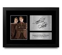 HWC Trading FR A4 James & Oliver Phelps Fred & George Weasley Cadeaux Imprimé Signé Autographe Photo pour les fans de cinéma - A4 Encadré