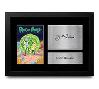 HWC Trading FR A4 Justin Roiland Rick and Morty Cadeaux Imprimé Signé Autographe Présentation Photo Montage Affichage pour les fans d’émissions de télévision - A4 Encadré