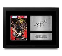 HWC Trading FR A4 LeBron James Cleveland Cavaliers Cadeaux imprimés photo autographe signée pour les fans de basket-ball - A4 Encadré