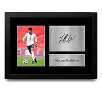 HWC Trading FR A4 Marcus Rashford England Cadeaux imprimés photo autographe signée pour les fans de football et les supporters - A4 Encadré