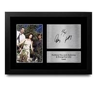 HWC Trading FR A4 Matthew Fox, Josh Holloway & Evangeline Lilly Lost Cadeaux Imprimé Signé Autographe Photo pour les fans d’émissions de télévision - A4 Encadré