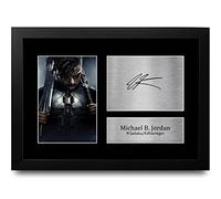 HWC Trading FR A4 Michael B. Jordan Black Panther Cadeaux Imprimé Signé Autographe Photo pour les fans de cinéma - A4 Encadré