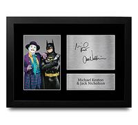 HWC Trading FR A4 Michael Keaton & Jack Nicholson Batman Cadeaux Imprimé Signé Autographe Photo pour les fans de cinéma - A4 Encadré