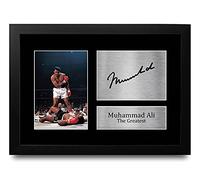 HWC Trading FR A4 Muhammad Ali Cadeaux photo autographe signée imprimée pour les fans de boxe - A4 Encadré