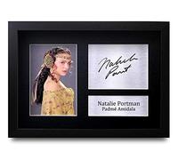 HWC Trading FR A4 Natalie Portman Star Wars Padmé Amidala Cadeaux Imprimé Signé Autographe Photo pour les fans de cinéma - A4 Encadré