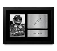 HWC Trading FR A4 Niki Lauda Formula 1 Cadeaux imprimés photo autographe signée pour les fans de Formule 1 - A4 Encadré