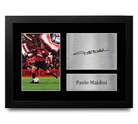 HWC Trading FR A4 Paolo Maldini A C Milan Cadeaux imprimés photo autographe signée pour les fans de football et les supporters - A4 Encadré