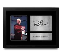 HWC Trading FR A4 Patrick Stewart Star Trek Cadeaux Imprimé Signé Autographe Photo pour les fans d’émissions de télévision - A4 Encadré