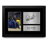 HWC Trading FR A4 Paul Walker Fast & Furious Brian O'Conner Cadeaux Imprimé Signé Autographe Photo pour les fans de cinéma - A4 Encadré