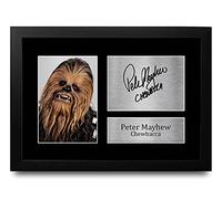 HWC Trading FR A4 Peter Mayhew Star Wars Chewbacca Cadeaux Imprimé Signé Autographe Photo pour les fans de cinéma - A4 Encadré