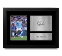 HWC Trading FR A4 Phil Foden Manchester City Cadeaux imprimés photo autographe signée pour les fans de football et les supporters - A4 Encadré
