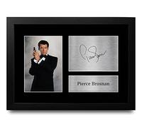 HWC Trading FR A4 Pierce Brosnan James Bond Cadeaux Imprimé Signé Autographe Photo pour les fans de cinéma - A4 Encadré