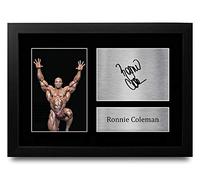 HWC Trading FR A4 Ronnie Coleman Mr Olympia Cadeaux imprimés photo autographe signée pour les fans de musculation - A4 Encadré
