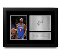 HWC Trading FR A4 Shai Gilgeous-Alexander Oklahoma City Thunder Basketball Cadeaux imprimés photo autographe signée pour les fans de basket-ball - A4 Encadré