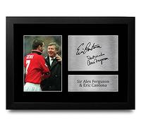 HWC Trading FR A4 Sir Alex Ferguson & Eric Cantona Cadeaux imprimés photo autographe signée pour les fans de football et les supporters - A4 Encadré