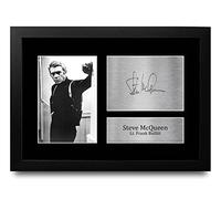 HWC Trading FR A4 Steve McQueen Bullitt Cadeaux Imprimé Signé Autographe Photo pour les fans de cinéma - A4 Encadré