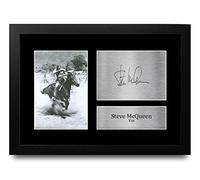 HWC Trading FR A4 Steve McQueen The Magnificent Seven Cadeaux Imprimé Signé Autographe Photo pour les fans de cinéma - A4 Encadré