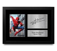 HWC Trading FR A4 Tom Holland Spider Man Cadeaux Imprimé Signé Autographe Photo pour les fans de cinéma - A4 Encadré