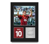 HWC Trading Francesco Totti Roma Cadeaux imprimés photo autographe signée pour les fans de football et les supporters - A4 Portrait