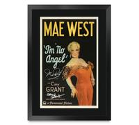 HWC Trading I'm No Angel 1933 Mae West Cadeaux imprimés affiche photo autographe signée pour les fans de cinéma - A3 Encadré (ID-009944)
