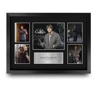 HWC Trading Jared Padalecki Supernatural Cadeaux Imprimé Signé Autographe Présentation Photo Montage Affichage pour les fans d’émissions de télévision - A3 Encadré