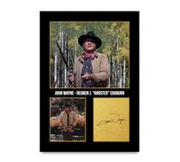HWC Trading John Wayne True Grit Reuben J. 'Rooster' Cogburn Cadeaux Imprimé Signé Autographe Photo pour les fans de cinéma - A4 Impression Uniquement (ID-005981)