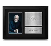 HWC Trading John Williams Cadeaux imprimés, photo dédicacée pour les fans de compositeurs de films et de bandes originales - A4 Encadré