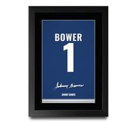 HWC Trading Johnny Bower Jersey Ice Hockey Autographe Signé Impression A4 | Autographes Reproduits Imprimés, Cadre Noir Fabriqué dans notre Atelier au Royaume-Uni, À Poser ou à Accrocher