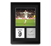 HWC Trading Kylian Mbappe Real Madrid Cadeaux imprimés photo autographe signée pour les fans de football et les supporters - A4 Portrait Encadré