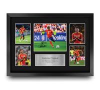 HWC Trading Lamine Yamal Spain Affichage de photos autographes signés de souvenirs imprimés pour les fans de football et les supporters - A3 Encadré