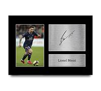 HWC Trading Lionel Messi Paris Blue and Reds Cadeaux imprimés photo autographe signée pour les fans de football et les supporters - A4