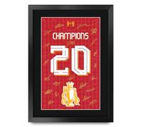 HWC Trading Liverpool Champions 2025 v2 Premier League Winners Cadeaux imprimés avec photo autographe signée pour les fans et supporters de football - A3 Encadré