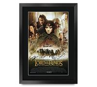 HWC Trading Lord Of The Rings The Fellowship Of The Ring A3 Encadré Signé Image Autographe Imprimé Impression Photo Cadeau D'Affichage Pour Les Amateurs De Cinéma