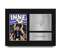 HWC Trading Luis Enrique Paris Blue and Reds Manager Cadeaux imprimés photo autographe signée pour les fans de football et les supporters - A4