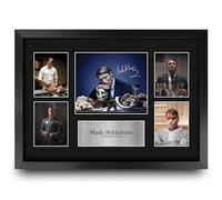 HWC Trading Mads Mikkelsen Hannibal Cadeaux Imprimé Signé Autographe Présentation Photo Montage Affichage pour les fans d’émissions de télévision - A3 Encadré