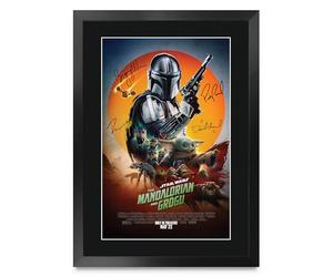 HWC Trading Mandalorian and Grogu Star Wars Pedro Pascal Cadeaux imprimés affiche photo autographe signée pour les fans de cinéma - A3 Encadré (ID-009324)