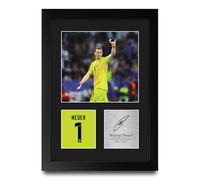 HWC Trading Manuel Neuer Germany Cadeaux imprimés photo autographe signée pour les fans de football et les supporters - A4 Portrait Encadré